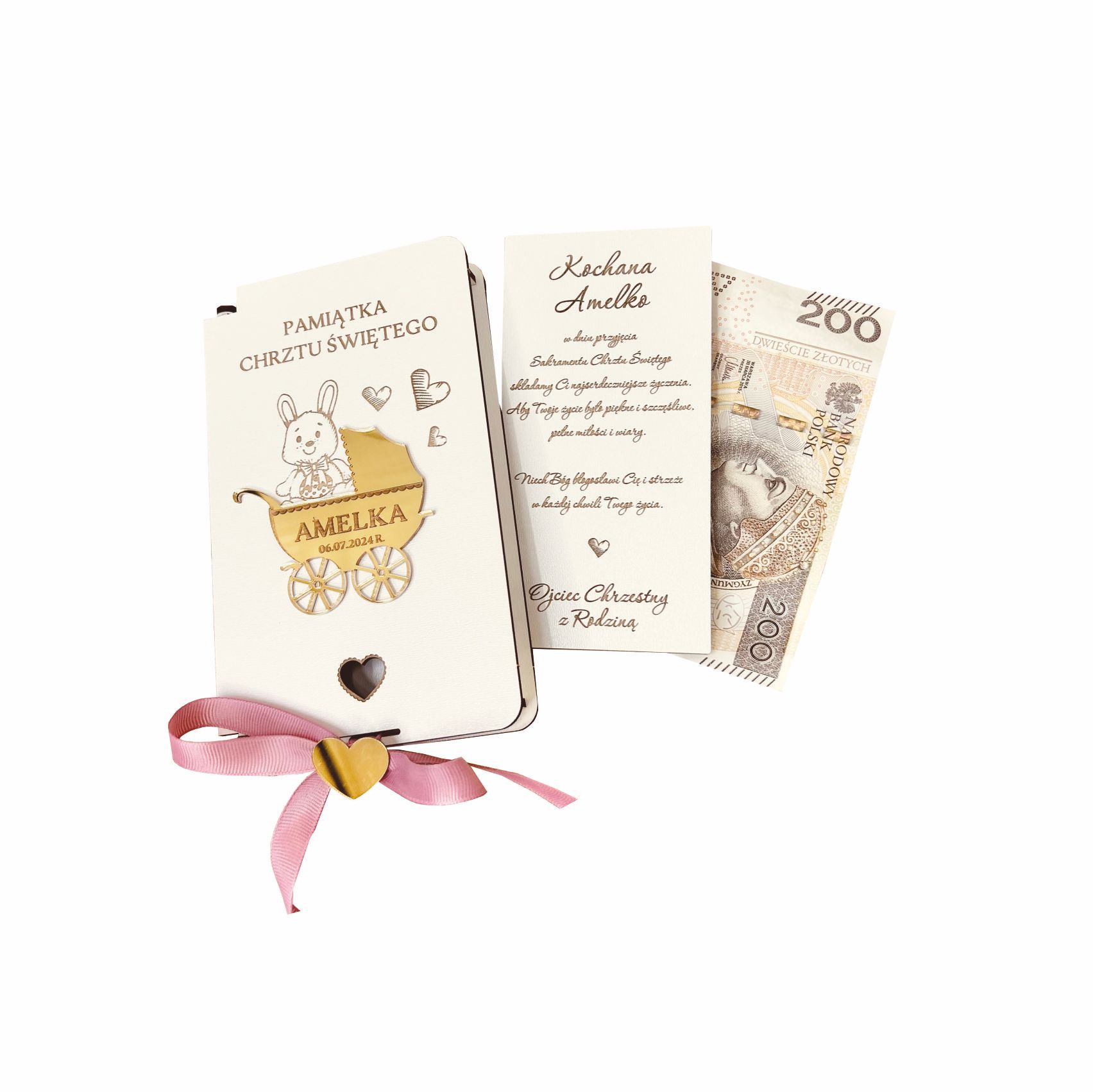 Pudełko na pieniądze z wózeczkiem