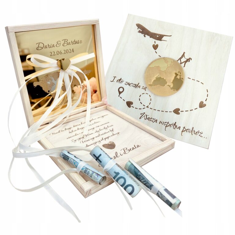 Drewniane pudełko na pieniądze