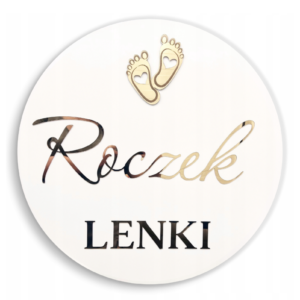 CHRZEST ŚWIĘTY ROCZEK TABLICA DEKORACJA IMIĘ PERSONALIZACJA NAPIS ZŁOTY