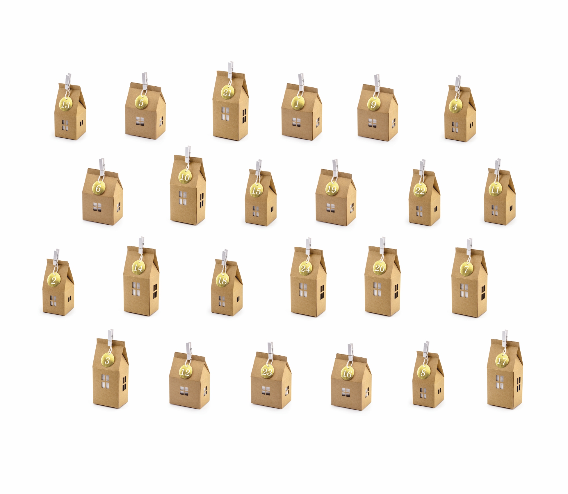 Kalendarz adwentowy Domki z papieru