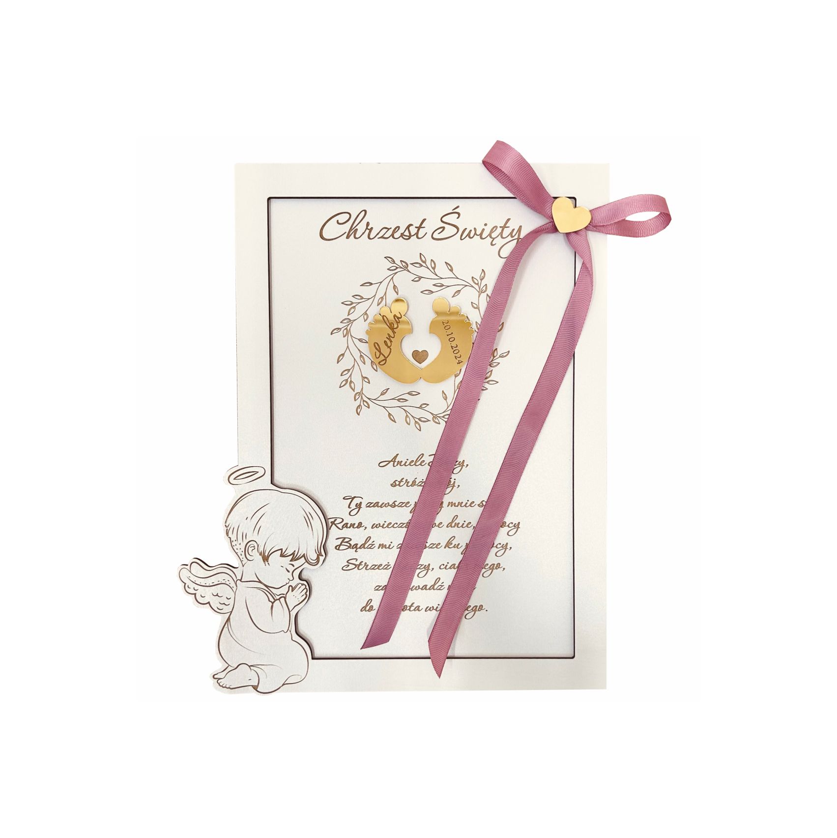 Biały obrazek z stópkami