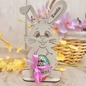 ZAJĄC WIELKANOCNY NA JAJKO Z IMIENIEM PREZENT NA ZAJĄCZKA DLA DZIECI SZKOŁA