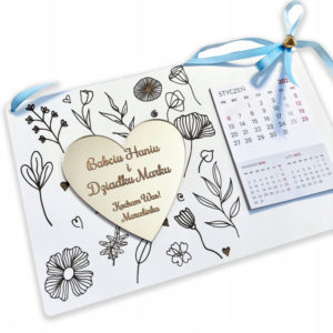 PREZENT NA DZIEŃ BABCI I DZIADKA KALENDARZ Z MAGNESEM GRAWER IMIONA WNUKÓW