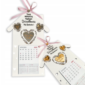 PREZENT NA DZIEŃ BABCI I DZIADKA KALENDARZ Z MAGNESEM GRAWER IMIONA WNUKÓW