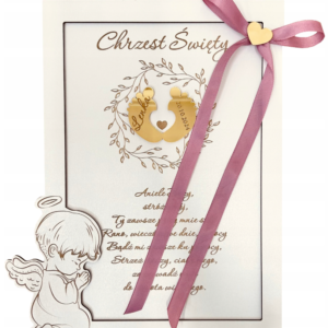 PAMIĄTKA CHRZTU ŚWIĘTEGO Z PERSONALIZACJĄ OBRAZEK ANIOŁEK OBRAZEK PREZENT