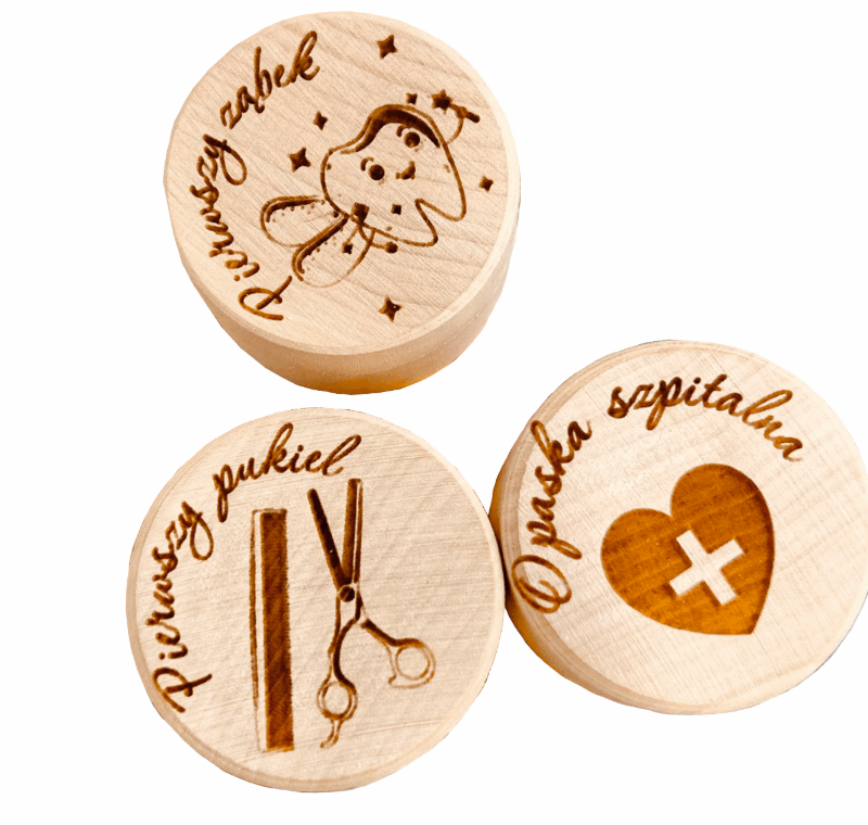 ZESTAW PUDEŁECZKA PAMIĄTKI DLA DZIECKA ZĄBEK, PUKIEL, OPASKA 3 SZT.