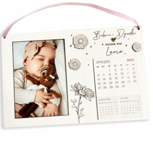 PREZENT NA DZIEŃ BABCI I DZIADKA KALENDARZ ZE ZDJĘCIEM GRAWER IMIONA WNUKÓW