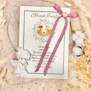 PAMIĄTKA CHRZTU ŚWIĘTEGO Z PERSONALIZACJĄ OBRAZEK ANIOŁEK OBRAZEK PREZENT