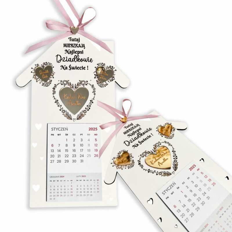 Kalendarz w kształcie domku z okazji dnia babci i dziadka