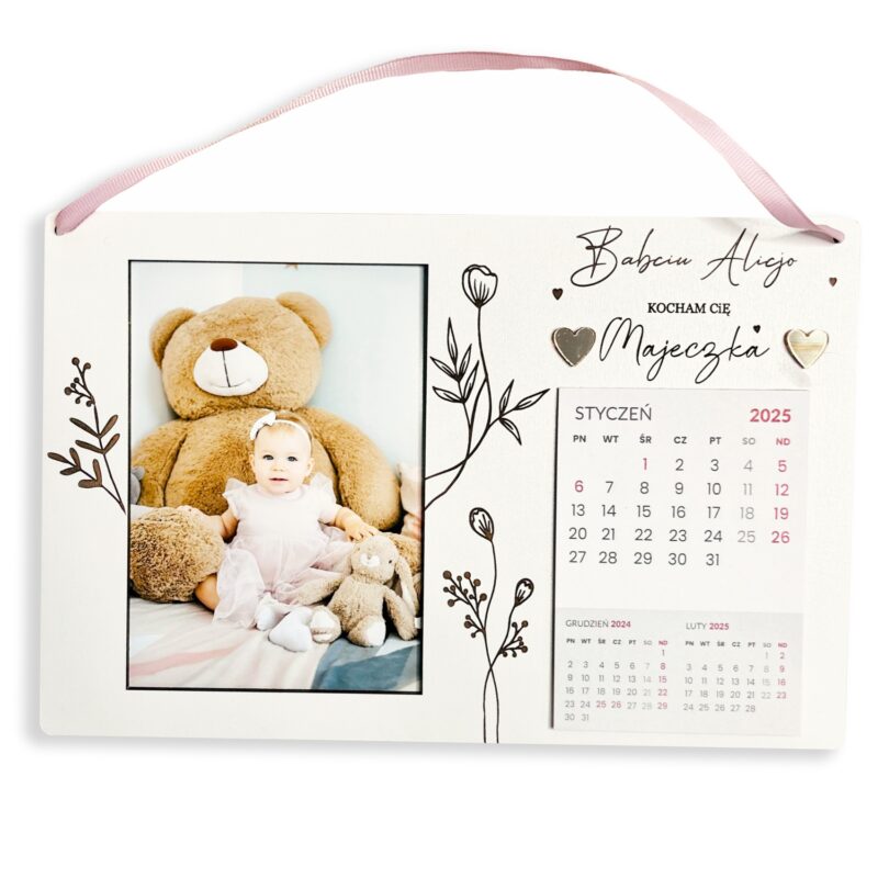 Kalendarz z miejscem na zdjęcie dziecka z okazji dnia babci i dziadka