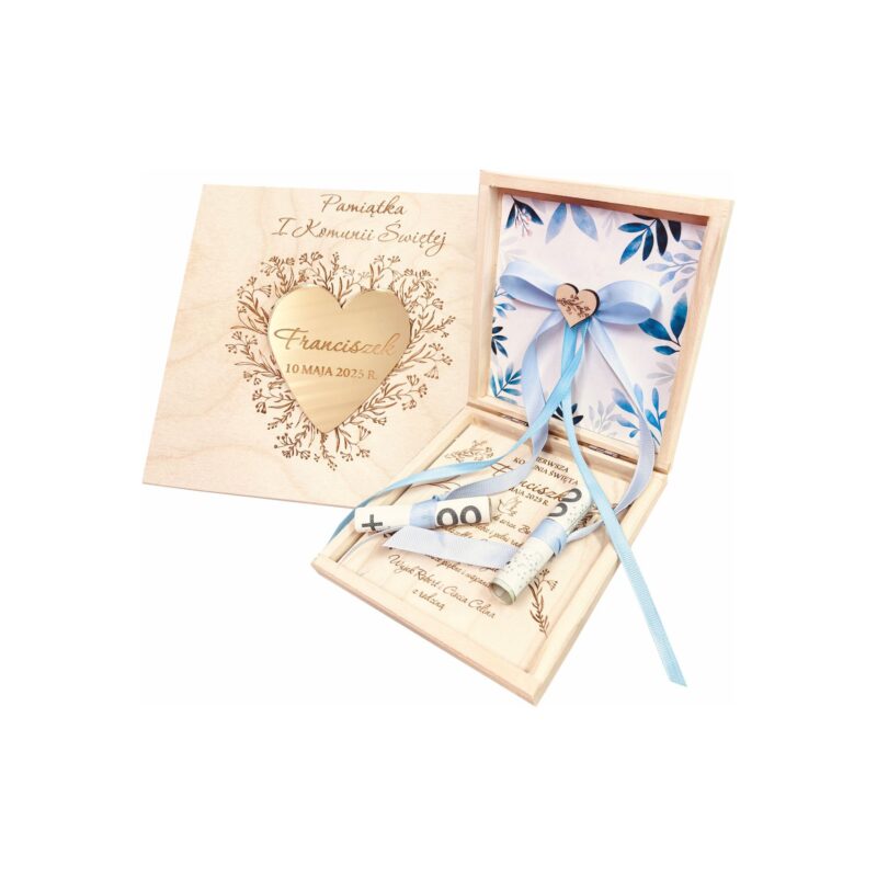 Pamiątka Pierwszej Komunii Świętej dla chłopaka.