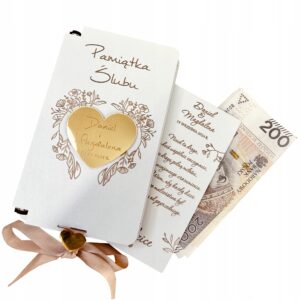 Pudełko na pieniądze z złotym sercem