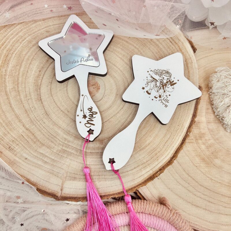 Lusterko gwiazdka z grawerem w kształcie gwiazdki