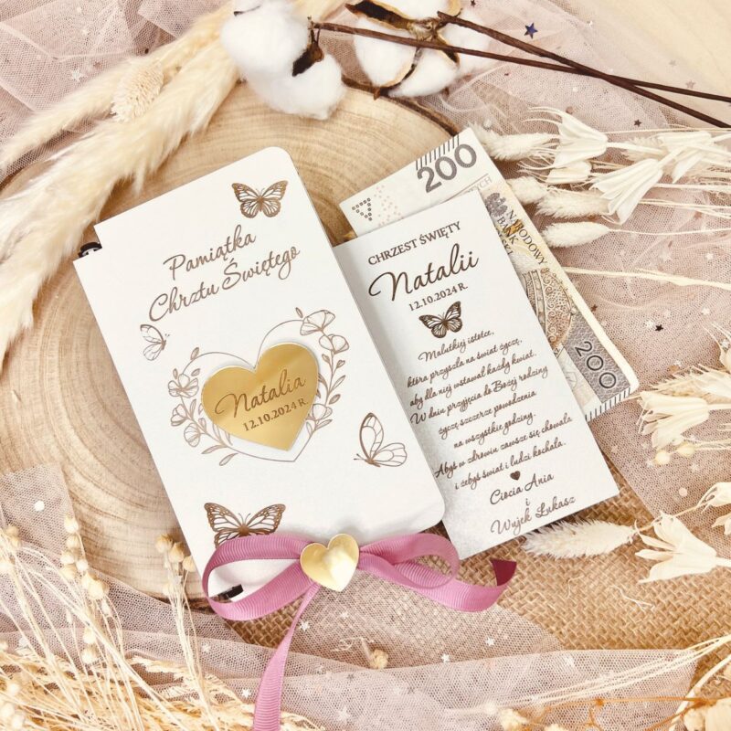 Pudełko na pieniądze z motylkiem