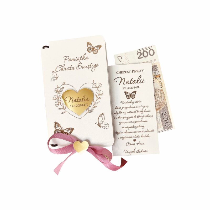 Pudełko na pieniądze z motylkiem