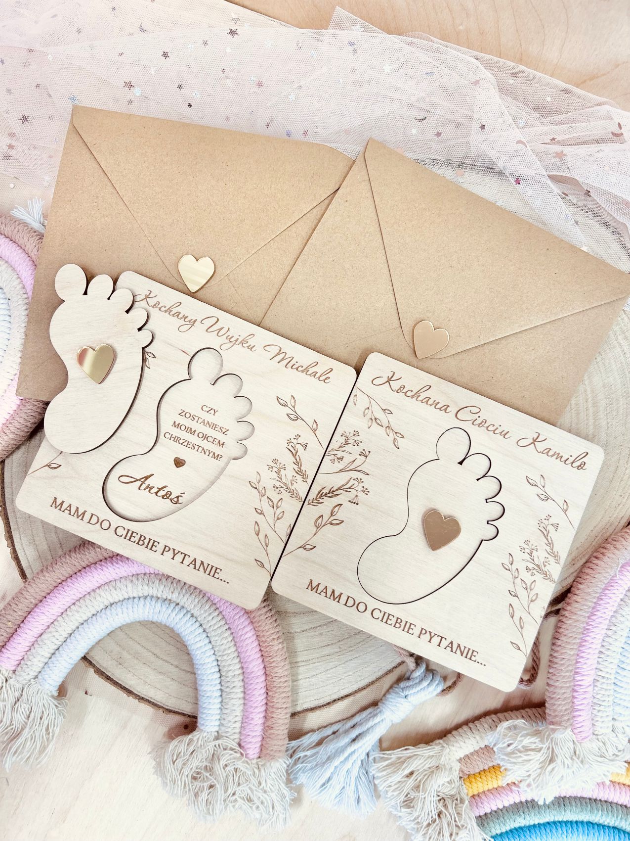 Prośby o bycie chrzestnym z stópką.