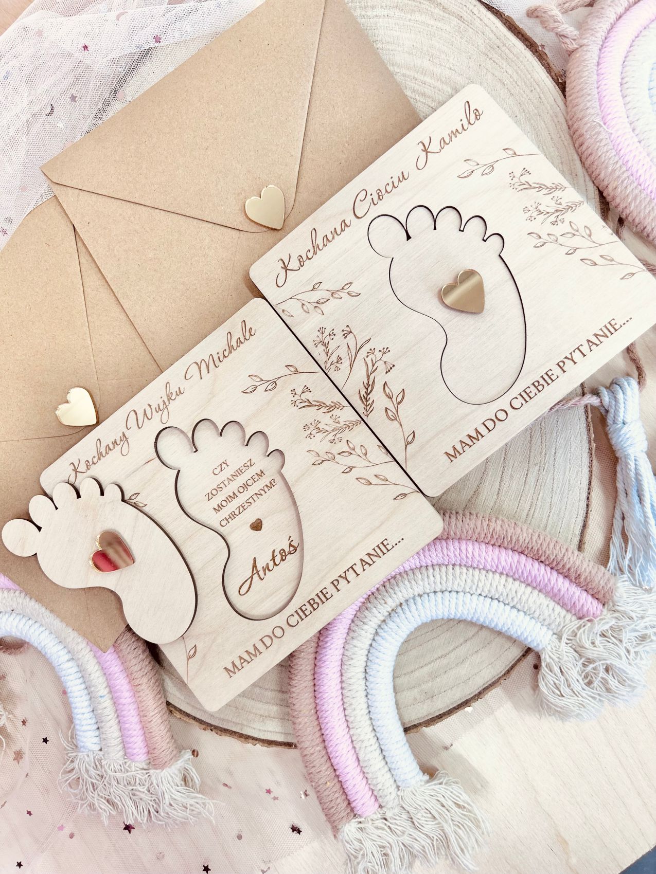 Prośby o bycie chrzestnym z stópką.