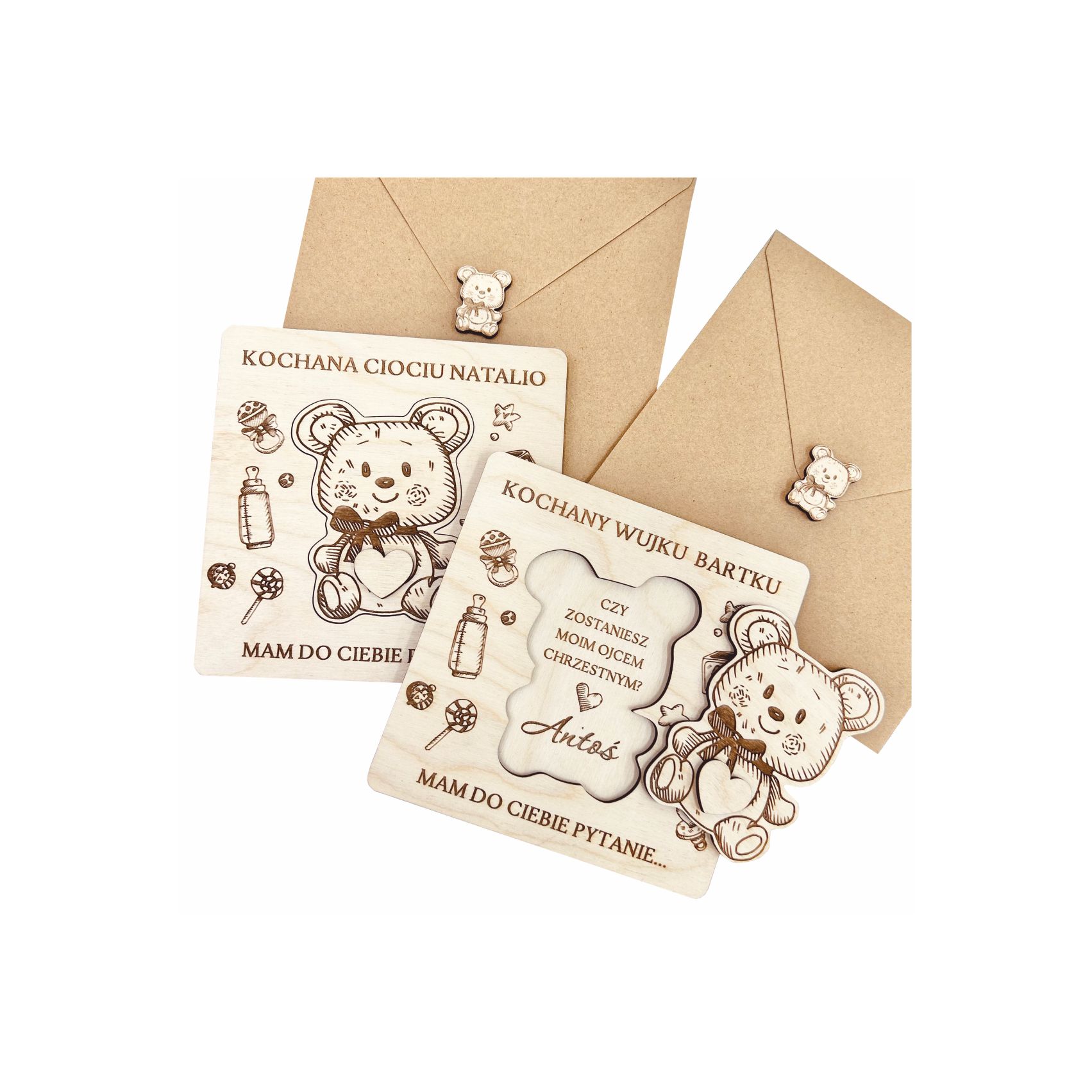 Prośby o bycie chrzestnym z misiem.