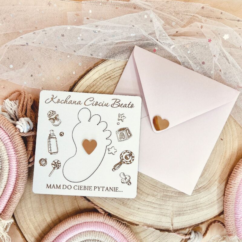 PBC-9-1 Biała prośba o bycie chrzestnym z stópką.