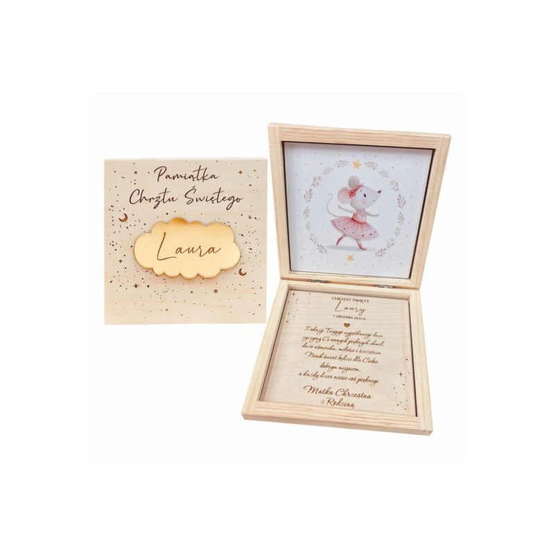 Drewniane pudełko na pieniądze z