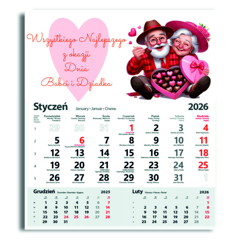 Babcia i dziadek z czekoladkami