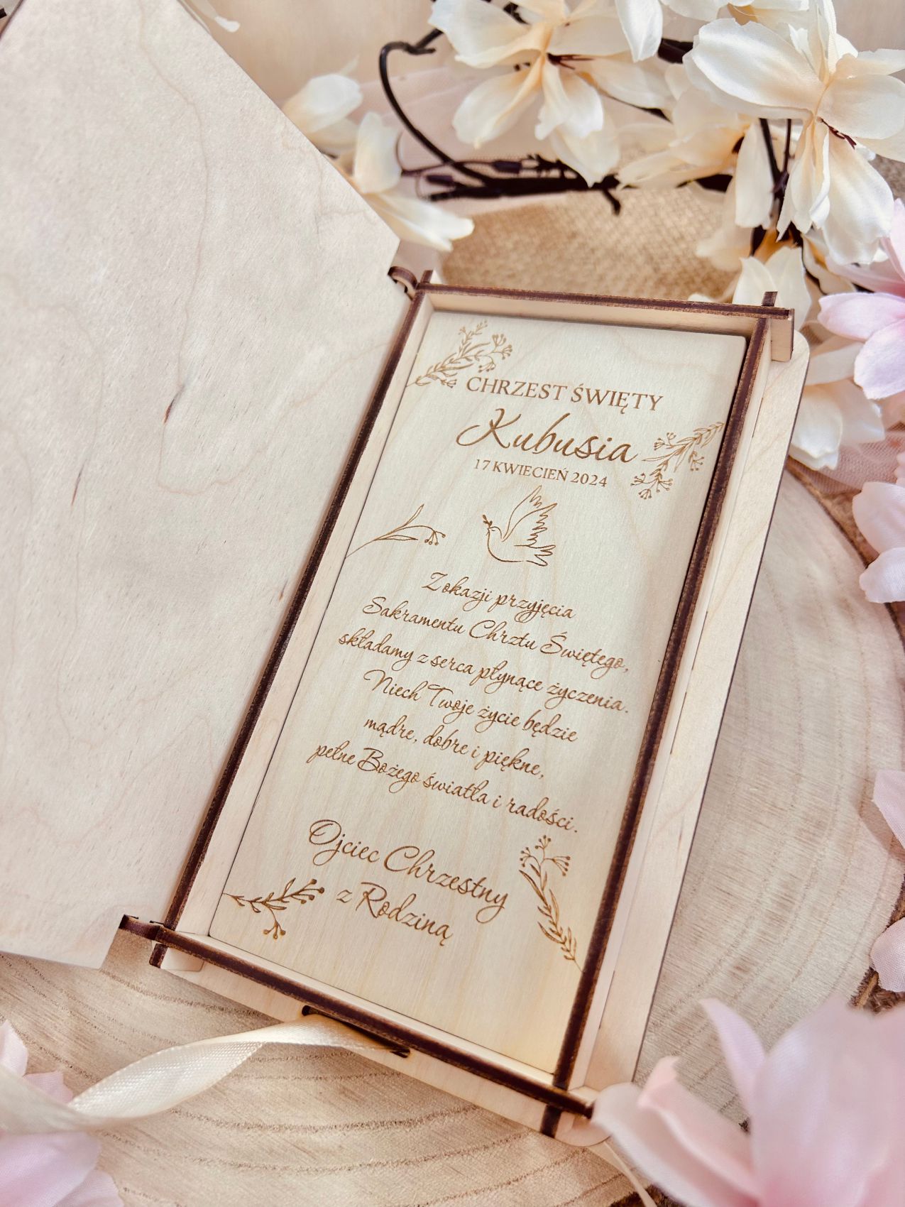 Pamiątka Chrztu z sercem.